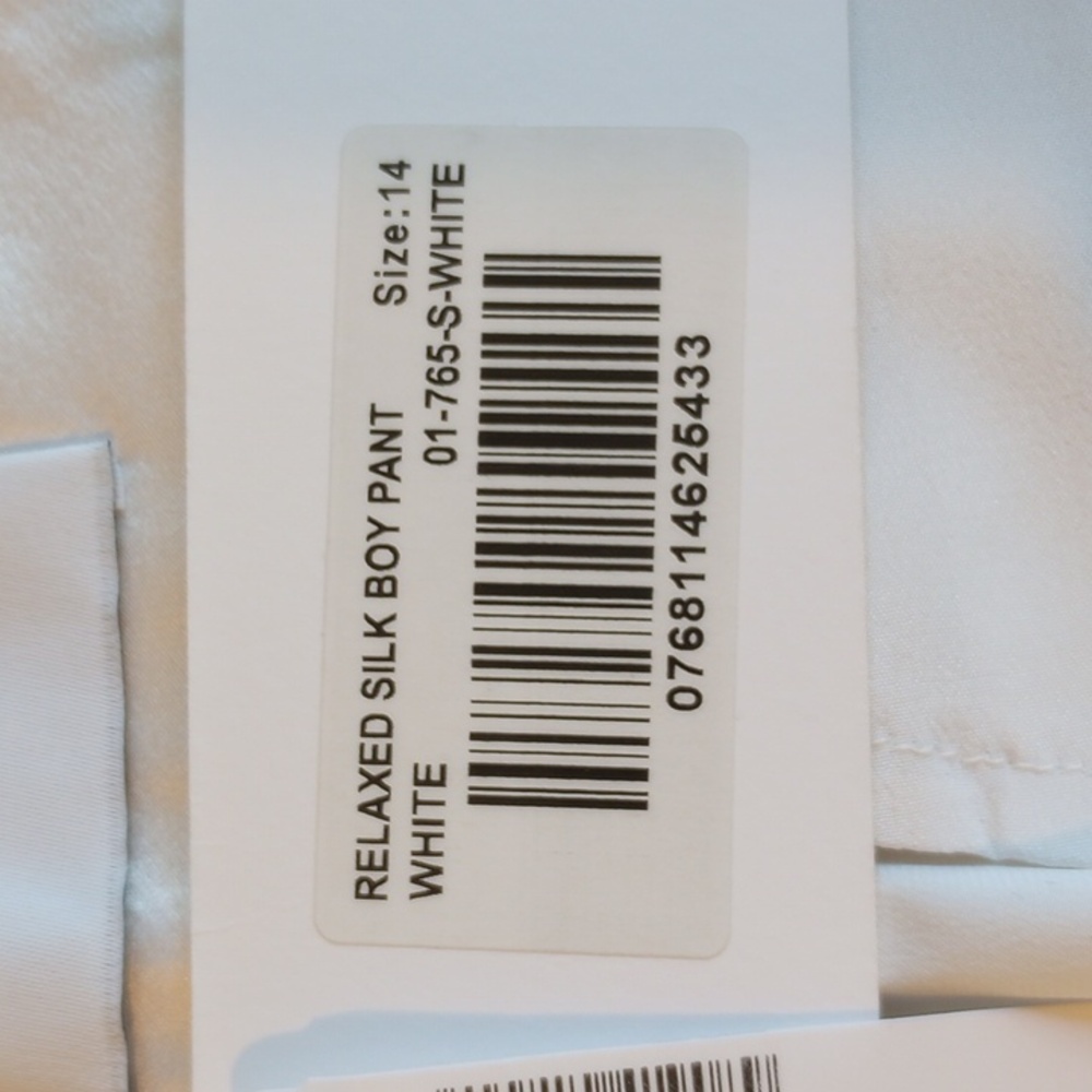 NWT Michael Lo Sordo Relaxed Silk Boy Pant 10 Wide Leg White - Picture 8 of 16
